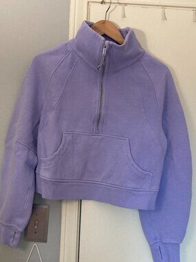 Lululemon Scuba cropped half-zip sweatshirt, Lilac smoke XS/S